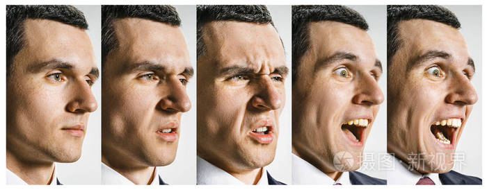 拼贴的不同人类的面部表情, 情绪, 情感