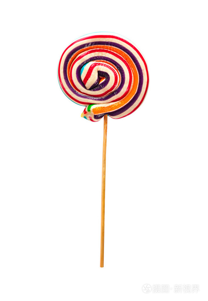 在白色的棒棒糖