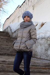 女孩。俄罗斯。冬季