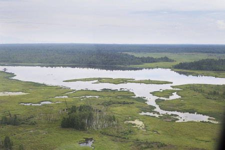 河流和湖泊的东西伯利亚从高度.