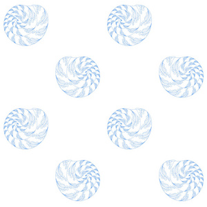 手绘 zentangle 风格贝类无缝蓝在白色图案为网页, 为打印股票矢量插图