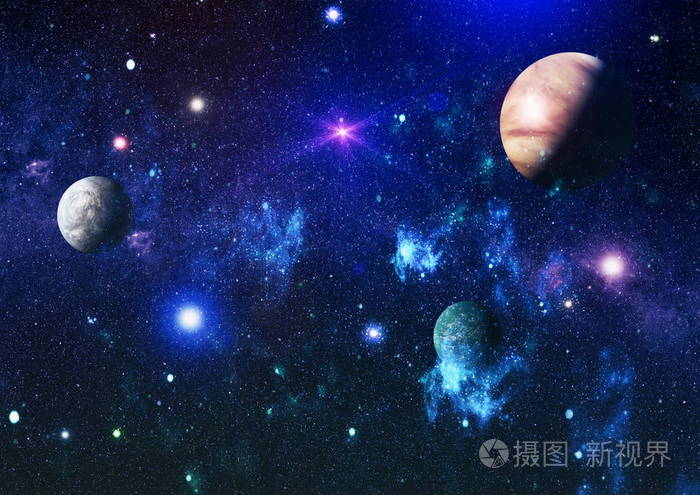 外太空中的行星恒星和星系展示了太空探索的美丽元素由美国航空航天局