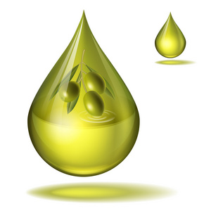 橄榄油滴一滴精制橄榄油矢量照片