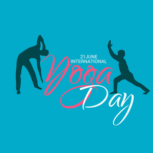 国际瑜伽日背景的矢量插图