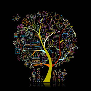 为您设计的生日聚会树照片