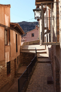 西班牙阿拉贡特鲁埃尔省阿尔瓦拉辛的中世纪城市风光