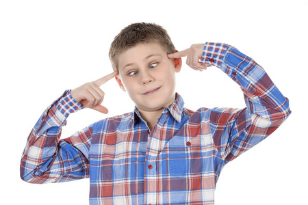 斗鸡眼可爱的孩子照片