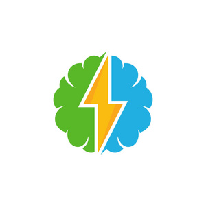 能量大脑徽标图标设计