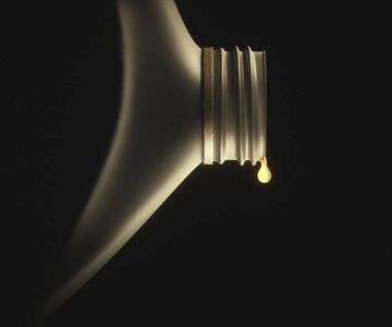 最后一滴油从容器内落下.石油工业及其炼油厂的概念形象照片