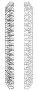 几何楼梯的高层建筑矢量