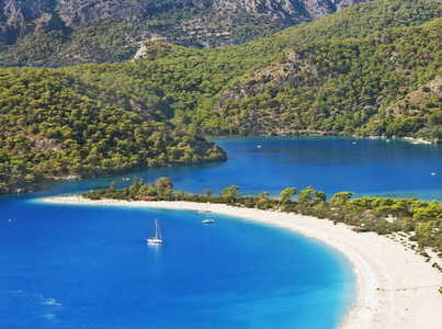 oludeniz 海滩和泻湖的看法, 土耳其