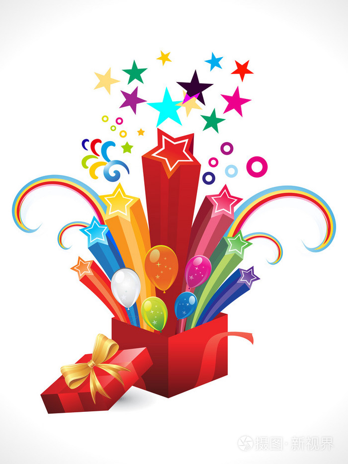 抽象多彩魔术盒爆炸