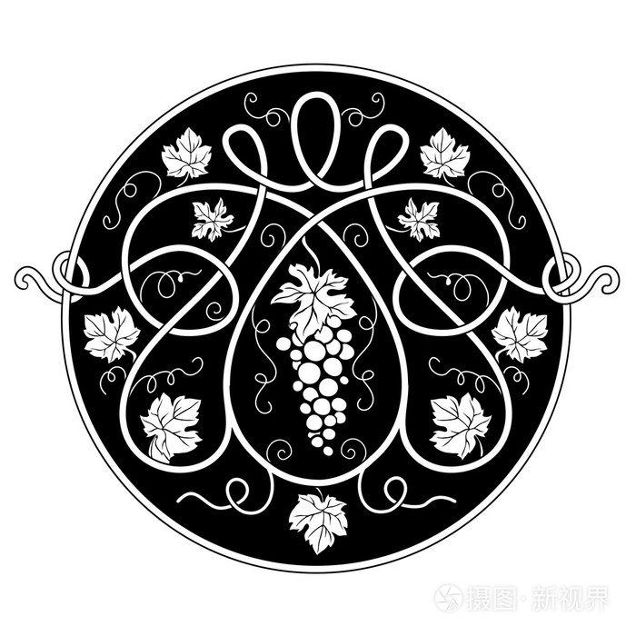 黑白圆装饰元素