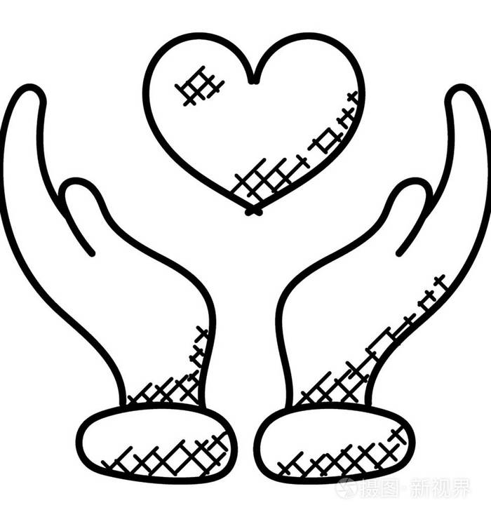 手持心脏的手描绘的是人道主义或慈善标志