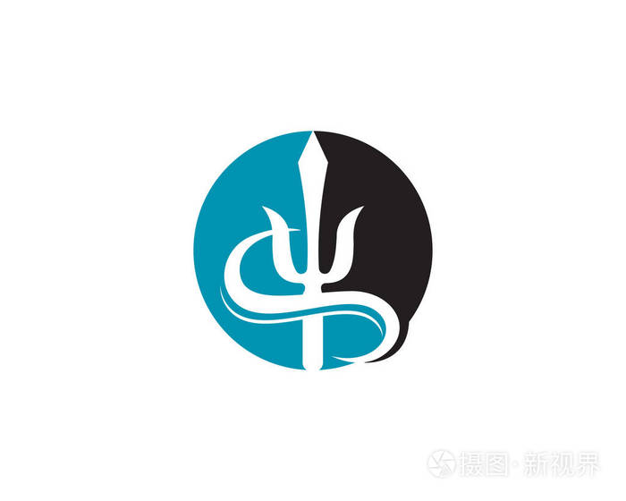 魔术三叉戟标志符号模板 vecto