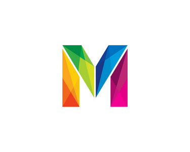 彩色字母 m 图标徽标设计元素