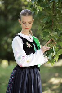 斯洛伐克民俗舞蹈家妇女