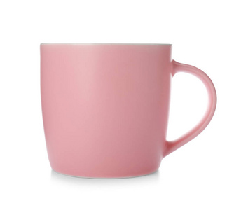 白色的粉红色陶瓷杯