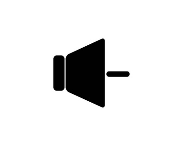 最小音量按钮图标设计集插图, 字形风格设计, 为 web 和应用程序设计