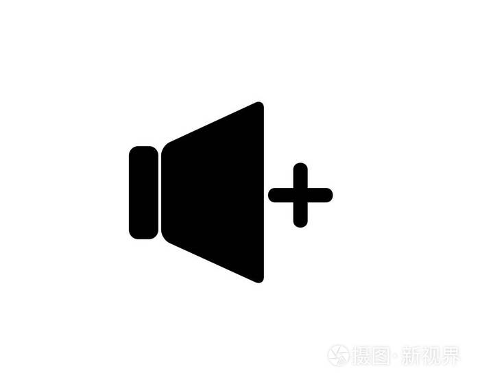 添加音量按钮图标设计集插图, 字形风格设计, 为 web 和应用程序设计