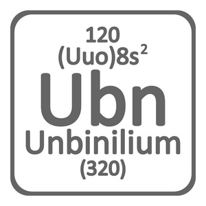 元素周期表元素 unbinilium 白色背景上的图标。矢量图