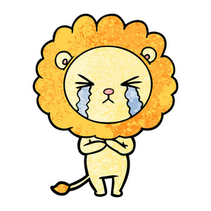 动画片哭泣的狮子的媒介例证