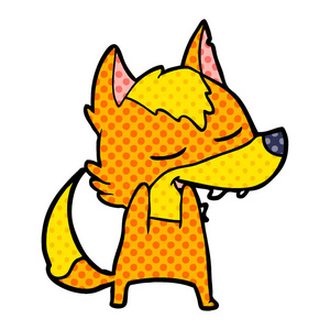 狐狸卡通人物的矢量插图
