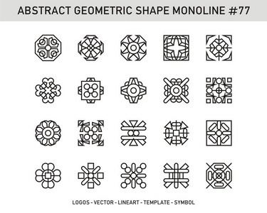 设置抽象的几何矢量徽标。细线。库存设计模式背景