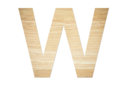 字母 w 从木工板
