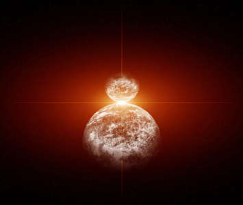 红矮星的两个行星照片