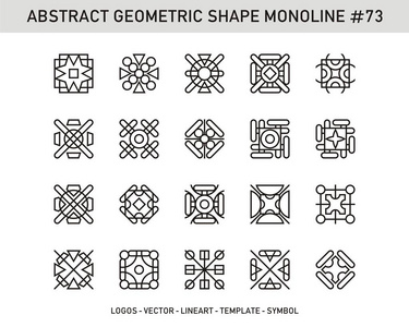 设置抽象的几何矢量徽标。细线。库存设计模式背景