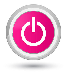 电源图标总理粉红色圆形按钮