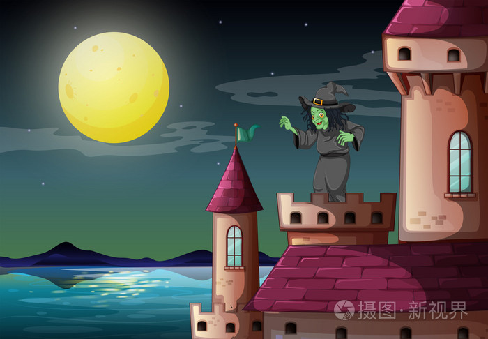 上面的城堡附近海女巫
