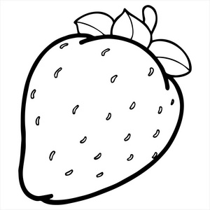 白色背景下卡通草莓的矢量插图