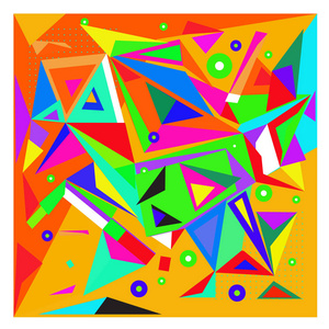 矢量抽象几何立方体和三角形角彩色图案。版面设计和海报的背景