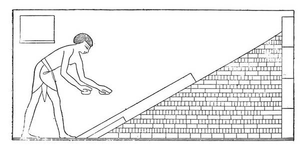 建筑和使用砖, 古董雕刻插图