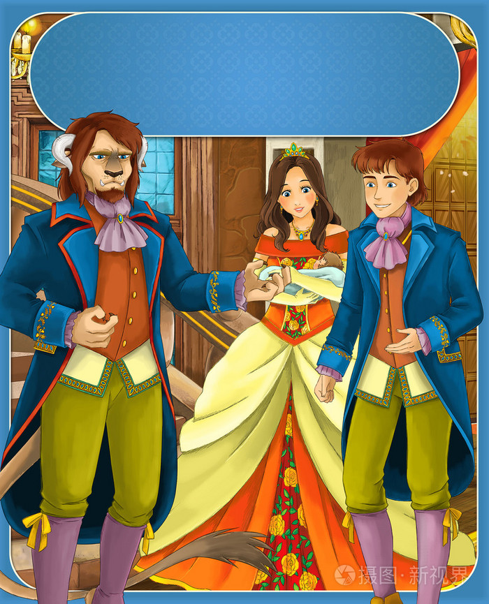 和野兽-王子或公主-城堡-骑士和仙女-图为儿童