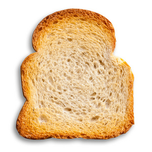 白面包烤面包。在白色背景上孤立