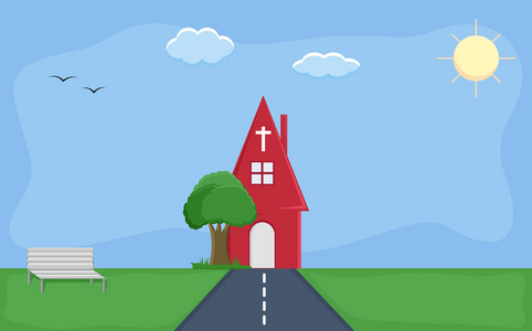 卡通教堂图片