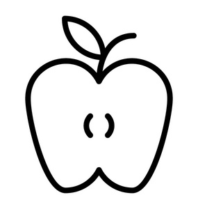 描绘苹果的半切水果图标