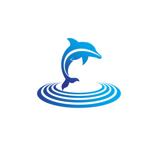 海豚智能动物矢量标志设计灵感为保护区, 动物园, 公园, 和其他业务