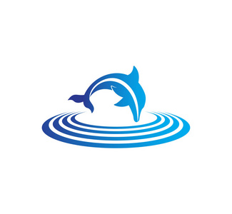 海豚动物园海豚智能动物矢量标志设计灵感为保护区, 动物园, 公园, 和