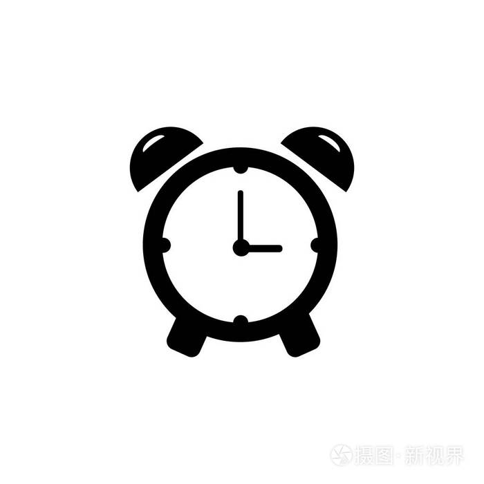 闹钟图标单一的高质量的网页设计或移动应用程序的时间符号设计徽标