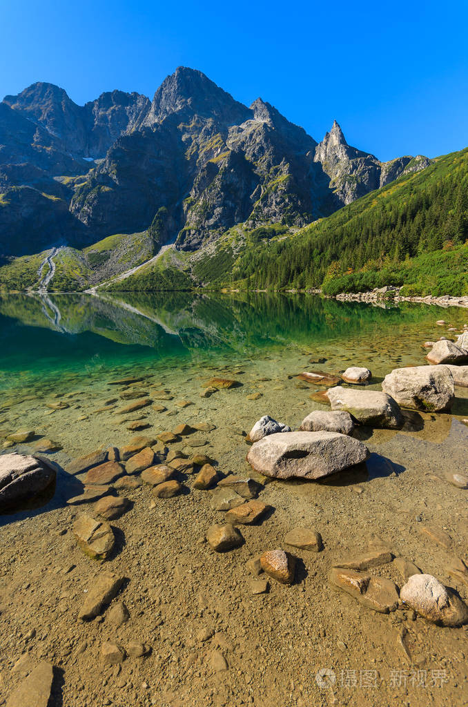 波兰tatra山脉绿水高山湖morskieoko