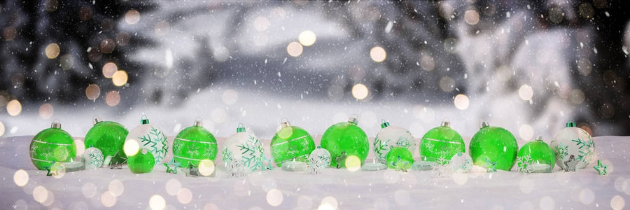 绿色和白色的圣诞小与蜡烛3d 渲染