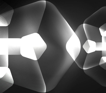 发光玻璃透明 pentagans，几何抽象数字背景