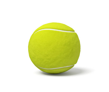 3d. 单酸绿色网球在白色背景下呈现阴影的渲染