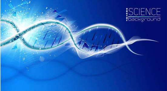 Dna 结构分子，化学医学科学矢量图。科学背景。矢量图