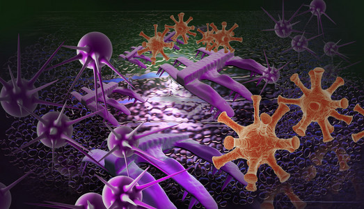 癌细胞在人体内的数码 3d 插图