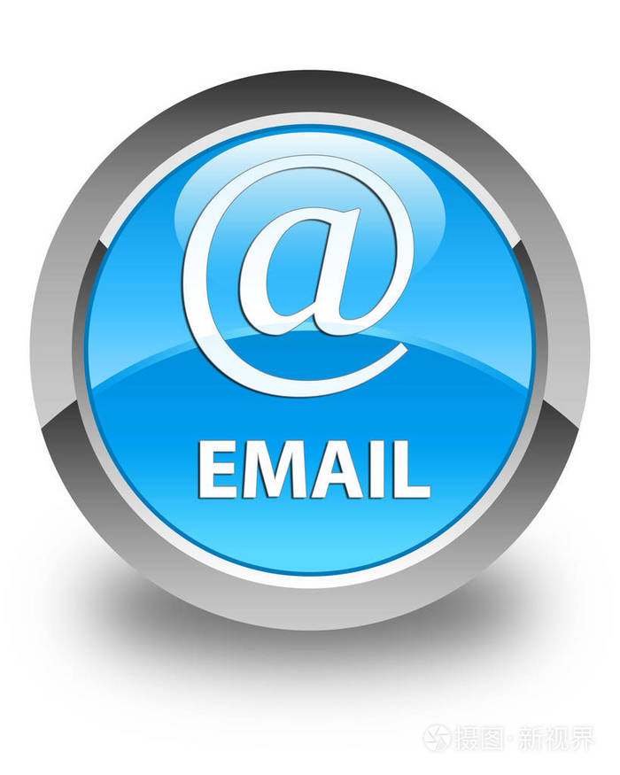 电子邮件地址图标光泽青色蓝色圆角按钮